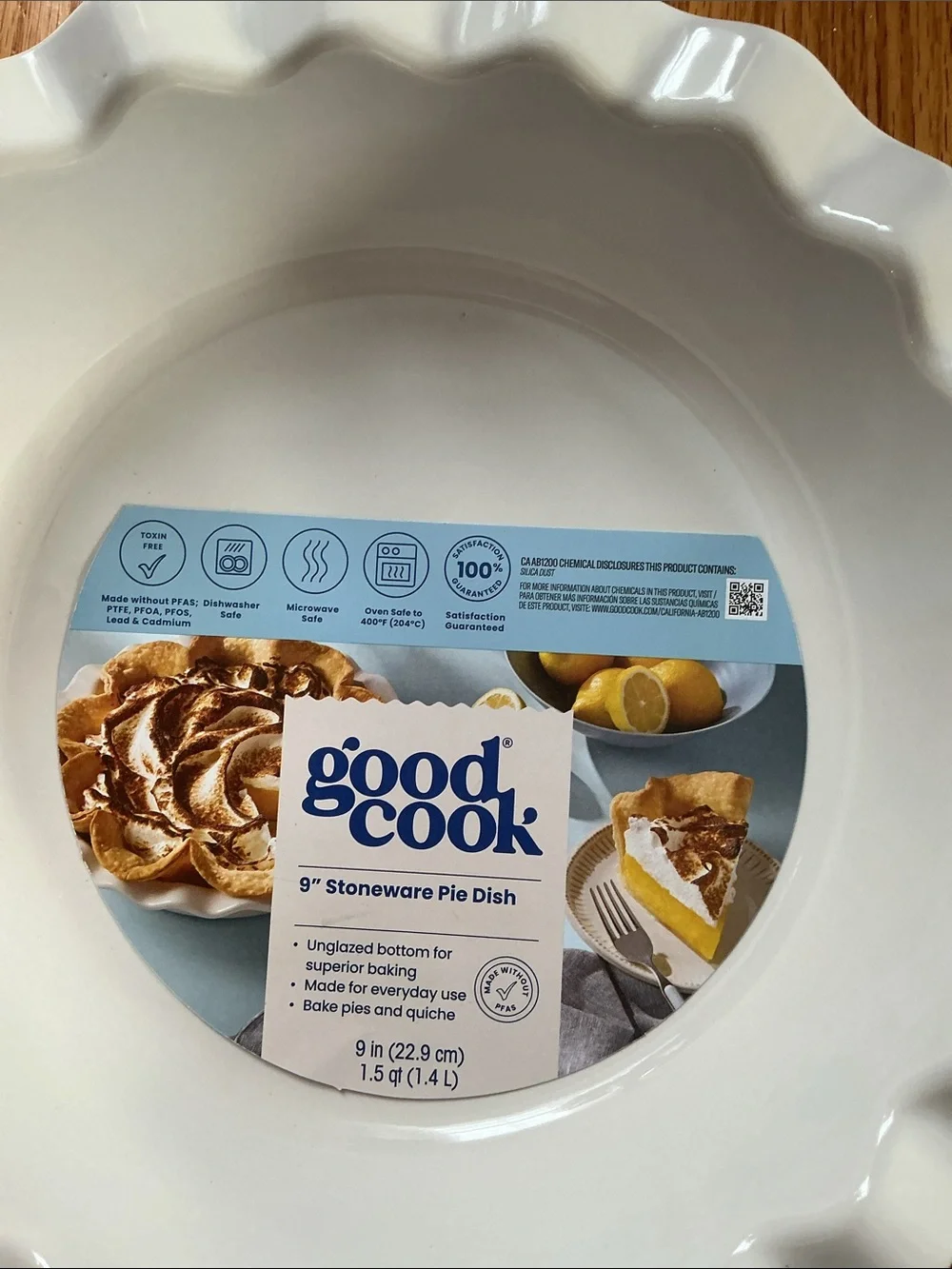 Good Cook, Plate Pie Ceramic White 9